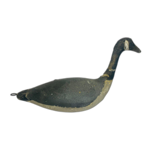 Antique Canada Goose Decoy Stuffed Canvas Oilcloth Working Decoy Folk Art - Picture 1 of 12